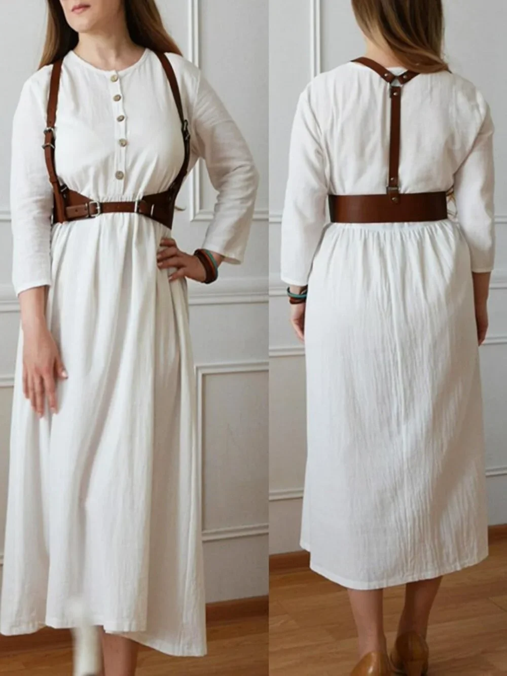 Trendy Women's Punk Harness Belt - PU Leather Fashion Accessory for Dresses